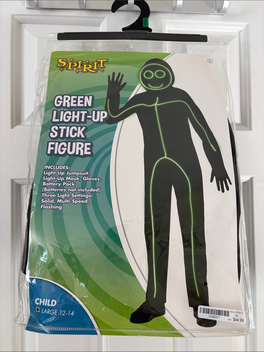 Spirit Green Light-Up Stick Figure Kids Costume